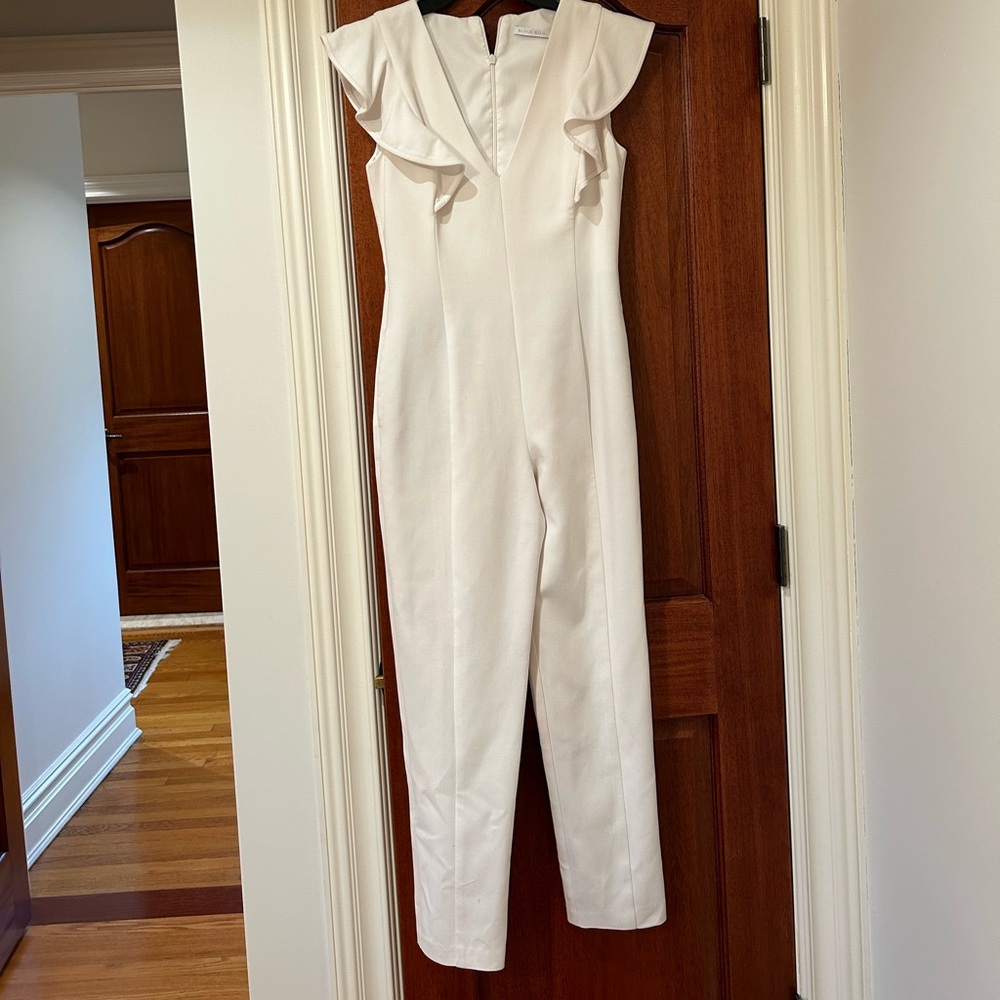 Black Halo White Jumpsuit